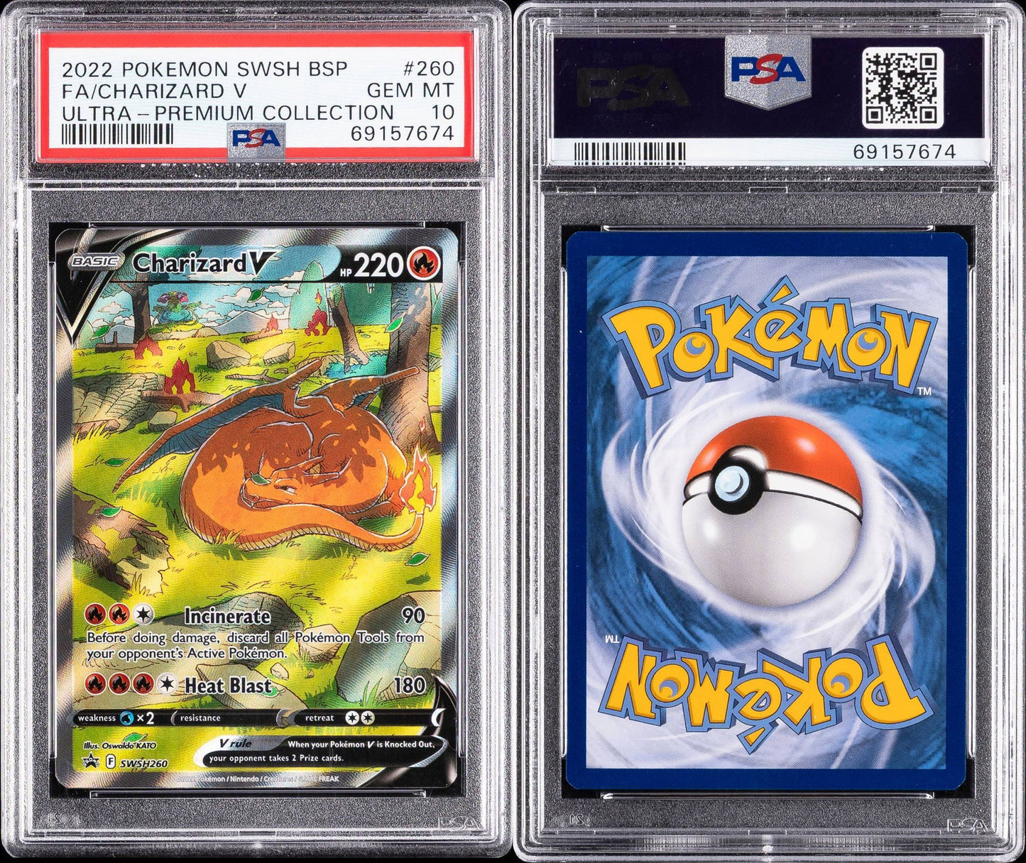 PSA 10 FULL ART/CHARIZARD V 260