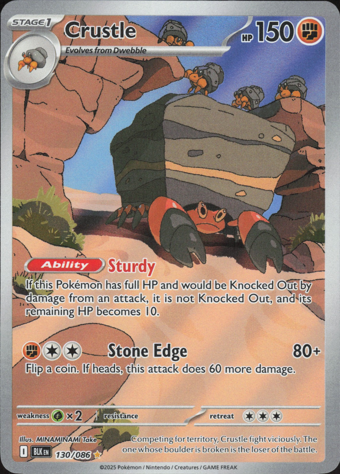 Crustle Holo Illustration Rare SV: Black Bolt 130/086 NM
