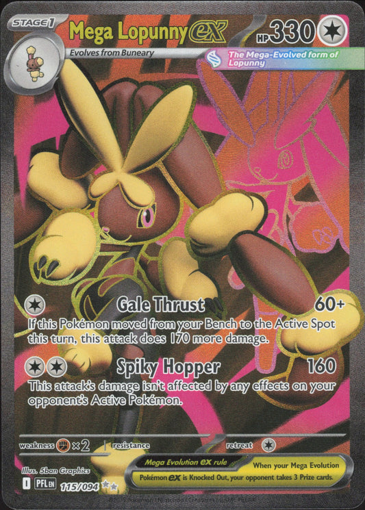 Mega Lopunny ex Holo Ultra Rare ME02: Phantasmal Flames 115/094 NM
