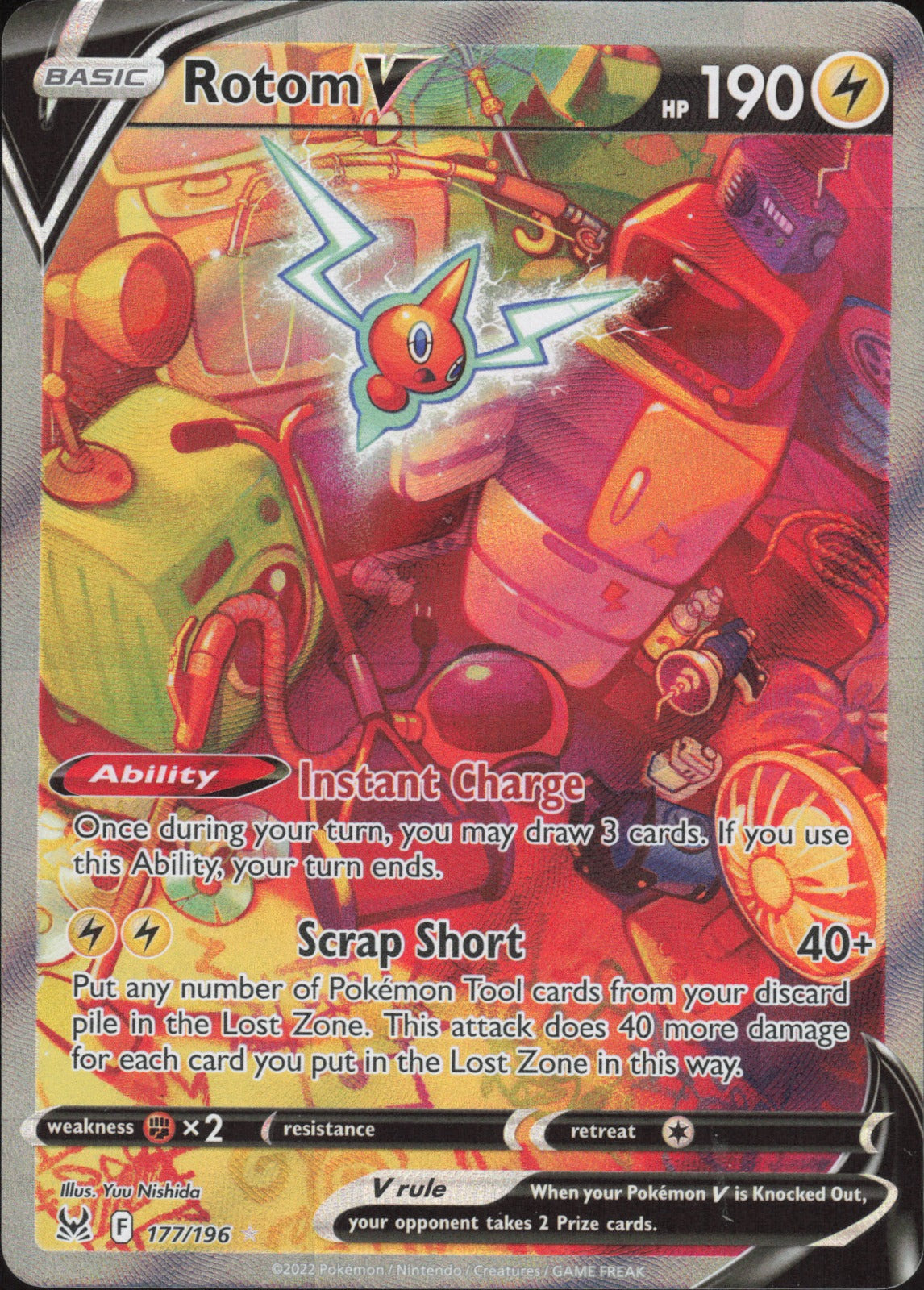 Rotom V (Alternate Full Art) Holo Ultra Rare SWSH11: Lost Origin 177/196 NM