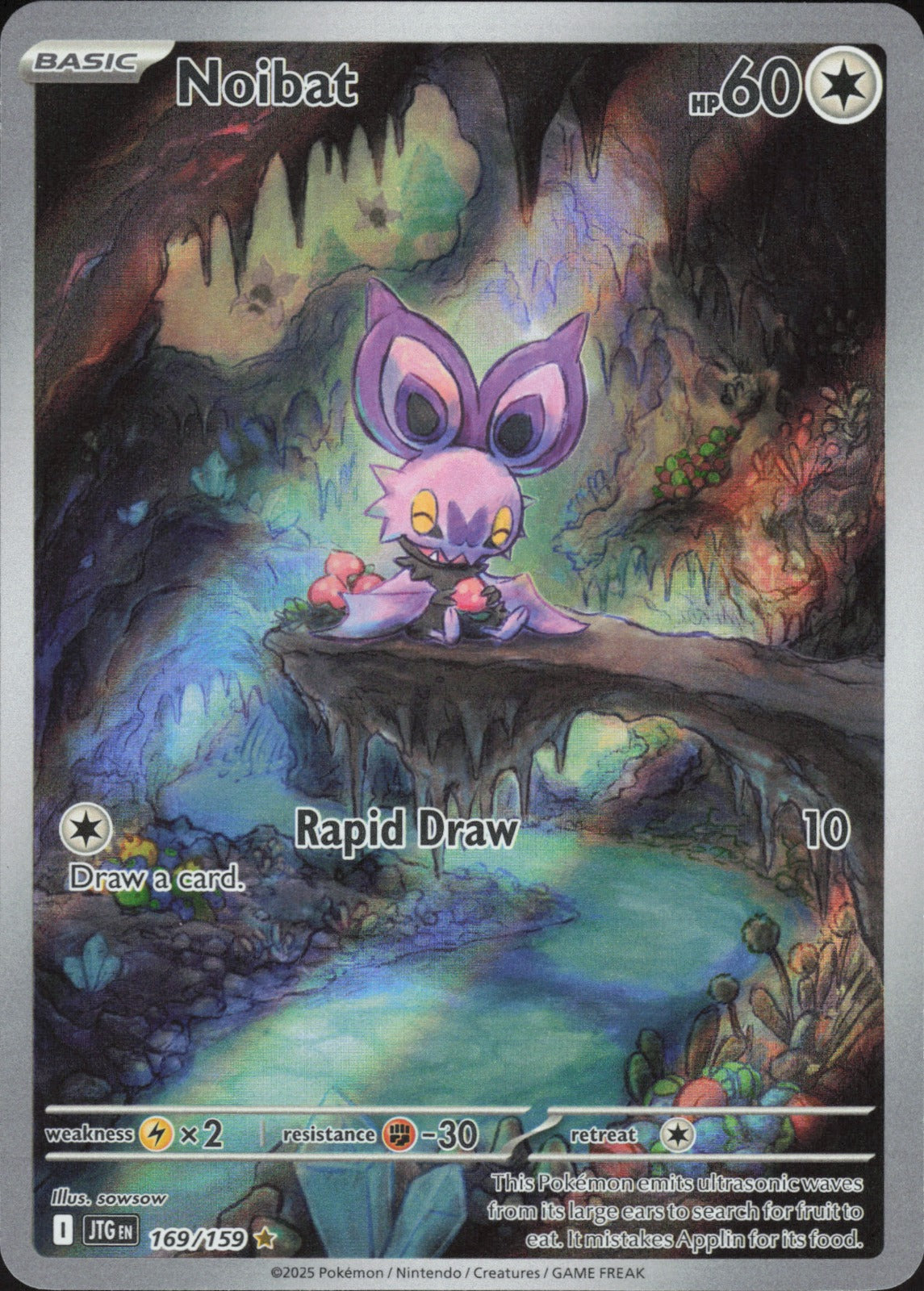 Noibat Holo Illustration Rare SV09: Journey Together 169/159 NM