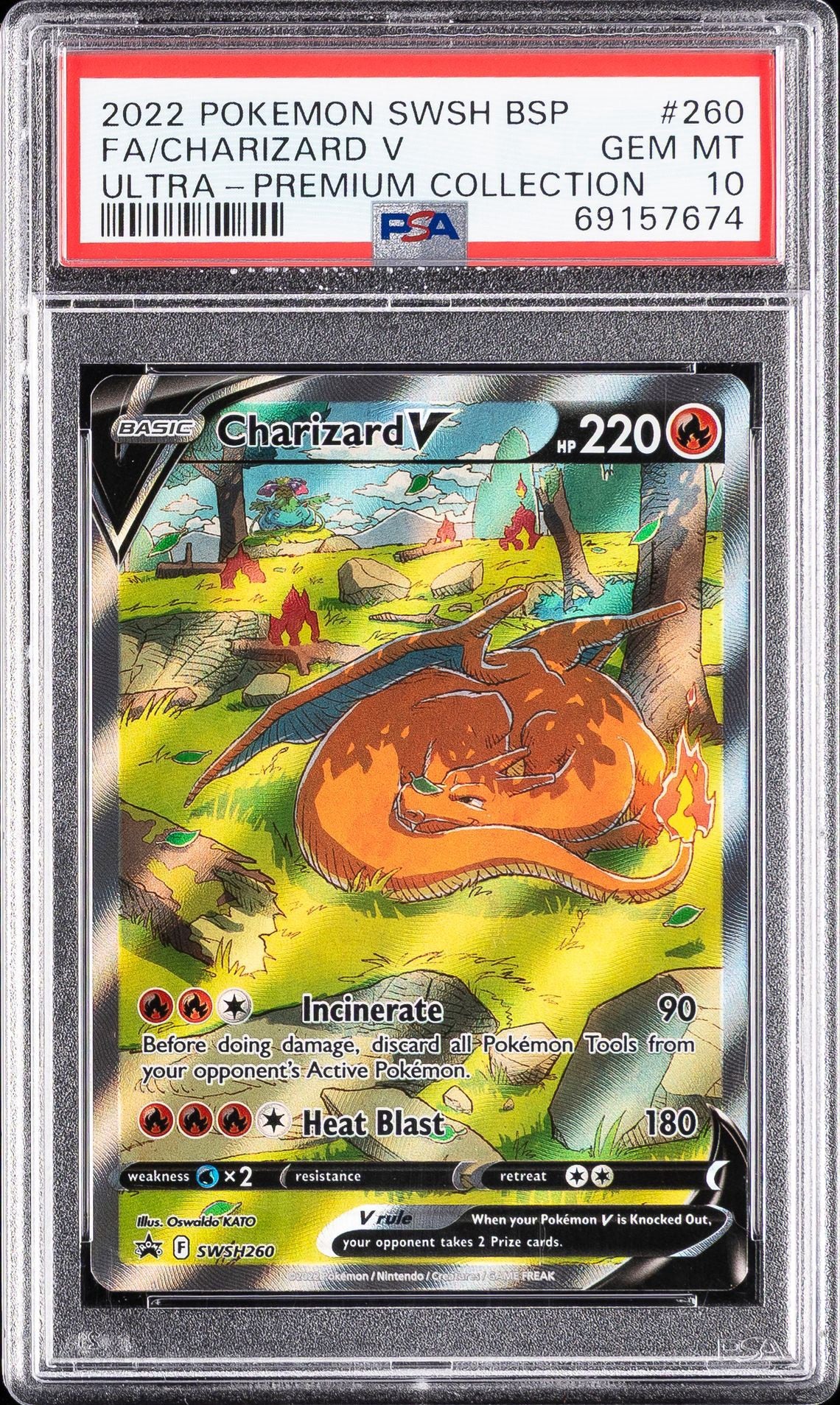 PSA 10 FULL ART/CHARIZARD V 260