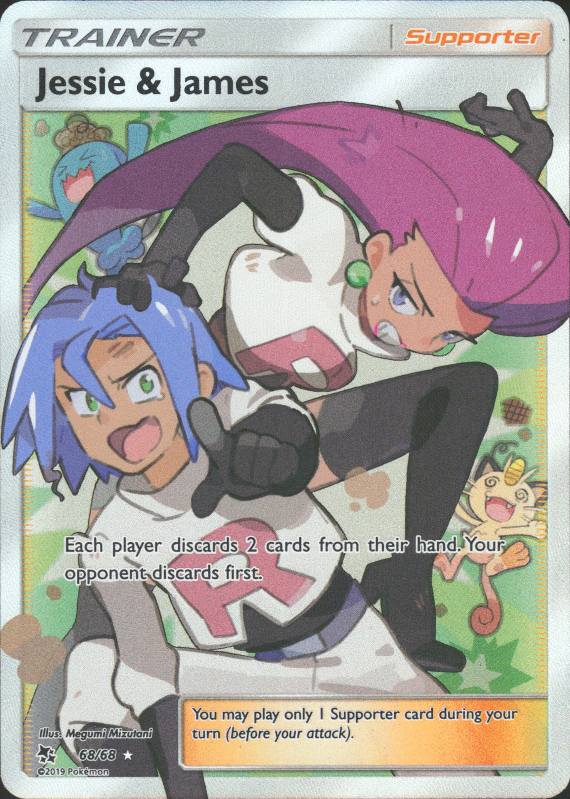 Jessie & James (Full Art) Holo Ultra Rare Hidden Fates 68/68 NM