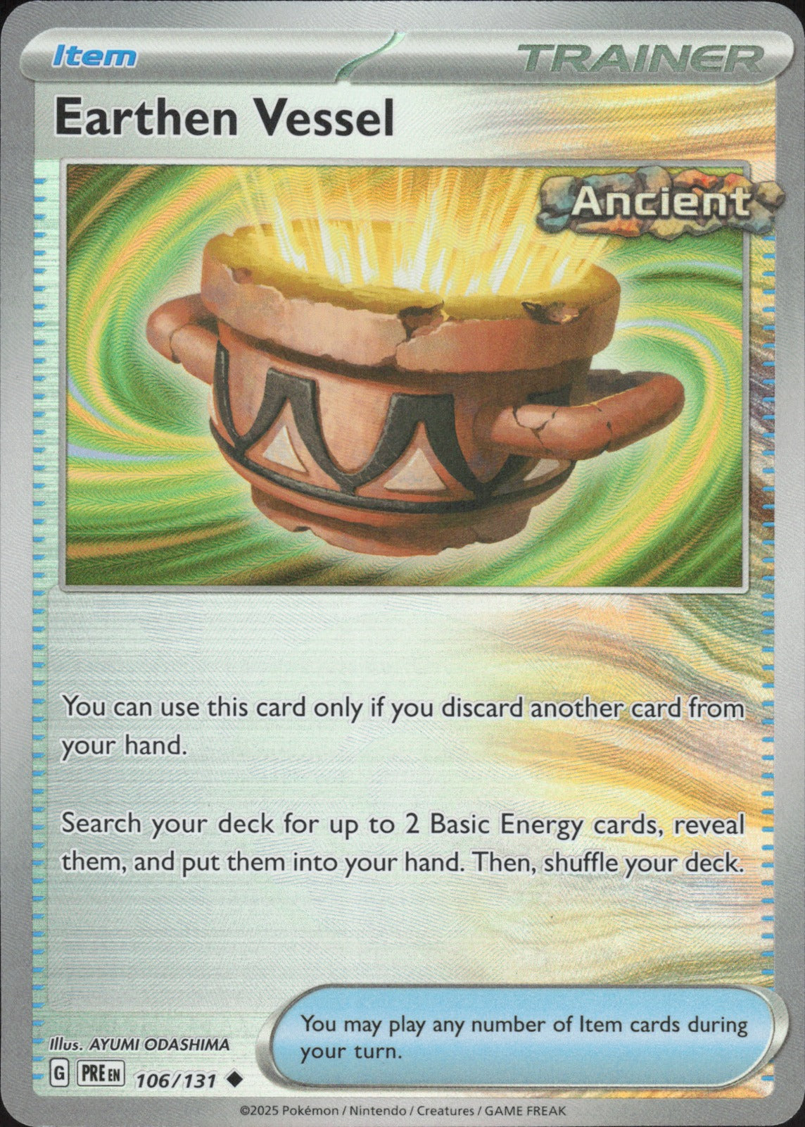 Earthen Vessel Uncommon SV: Prismatic Evolutions 106/131 NM