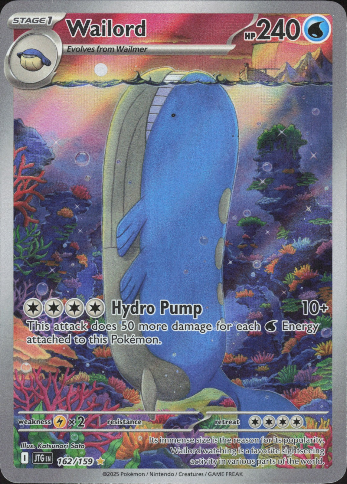 Wailord Holo Illustration Rare SV09: Journey Together 162/159 NM