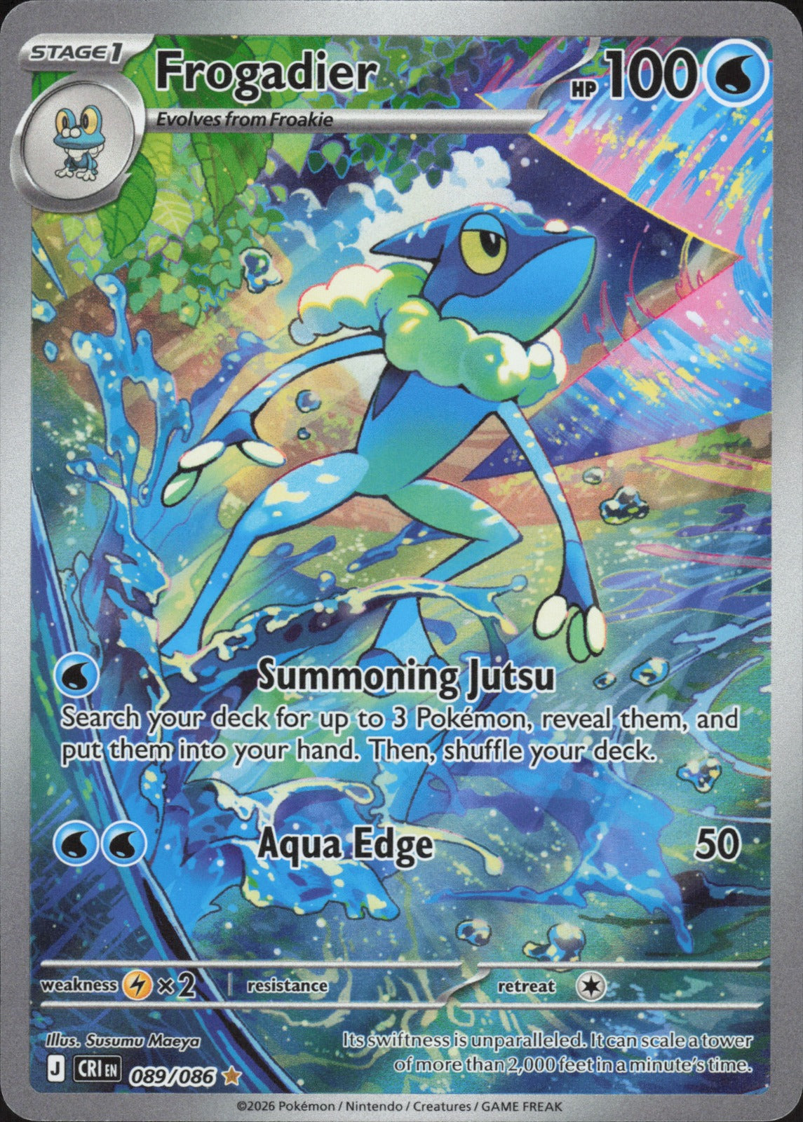Frogadier Holo Illustration Rare ME04: Chaos Rising 089/086 NM