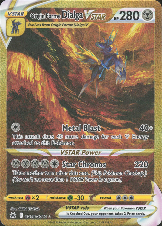 Origin Forme Dialga VSTAR (Secret) Holo Secret Rare SWSH: Crown Zenith: Galarian Gallery GG68/GG70 NM