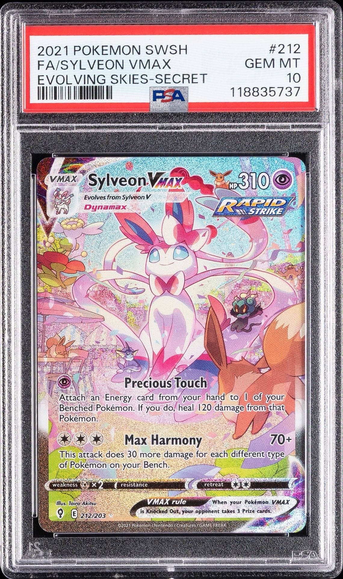 PSA 10 FULL ART/SYLVEON VMAX 212