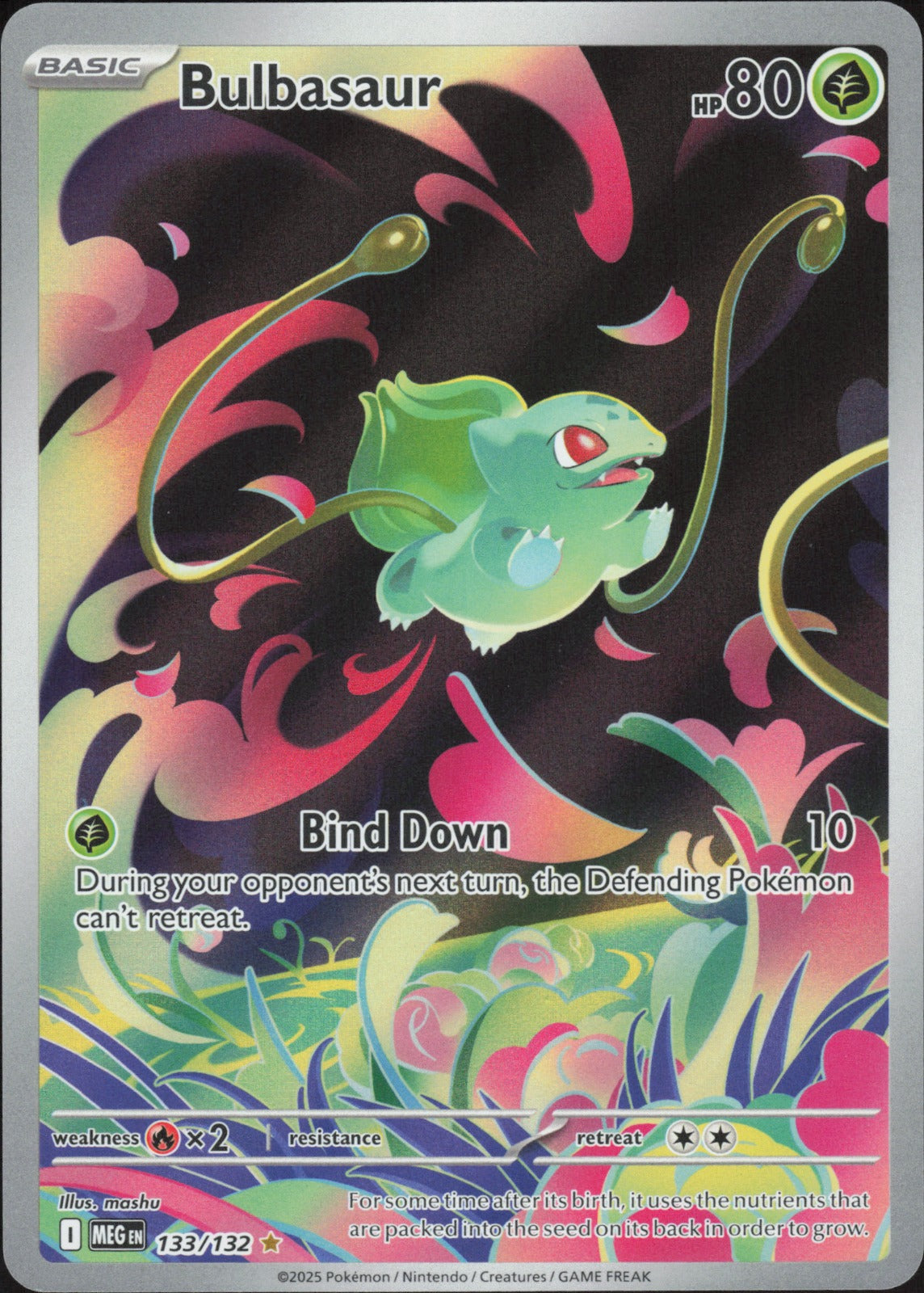 Bulbasaur Holo Illustration Rare ME01: Mega Evolution 133/132 NM