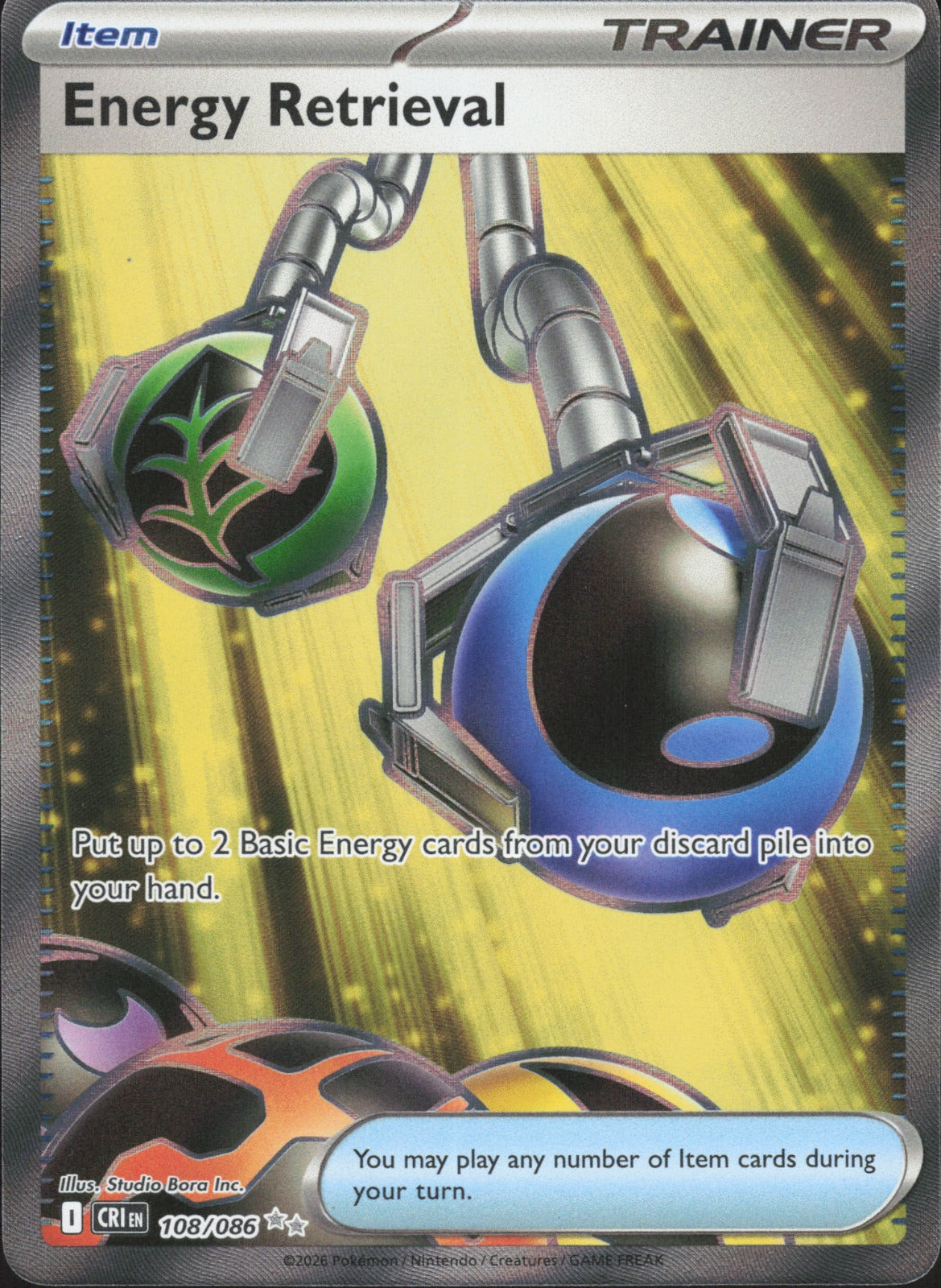 Energy Retrieval Holo Ultra Rare ME04: Chaos Rising 108/086 NM