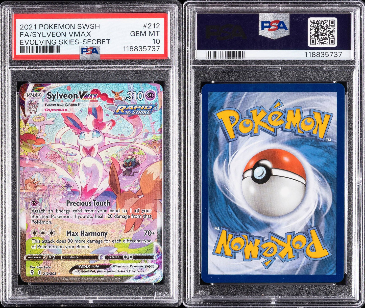 PSA 10 FULL ART/SYLVEON VMAX 212