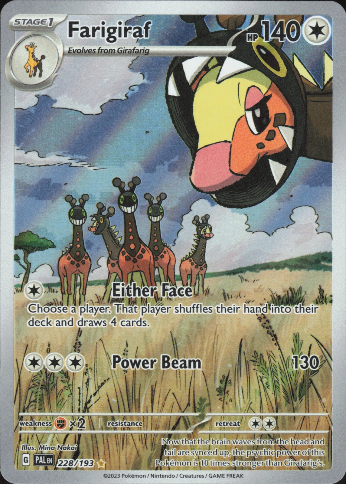Farigiraf Holo Illustration Rare SV02: Paldea Evolved 228/193 NM