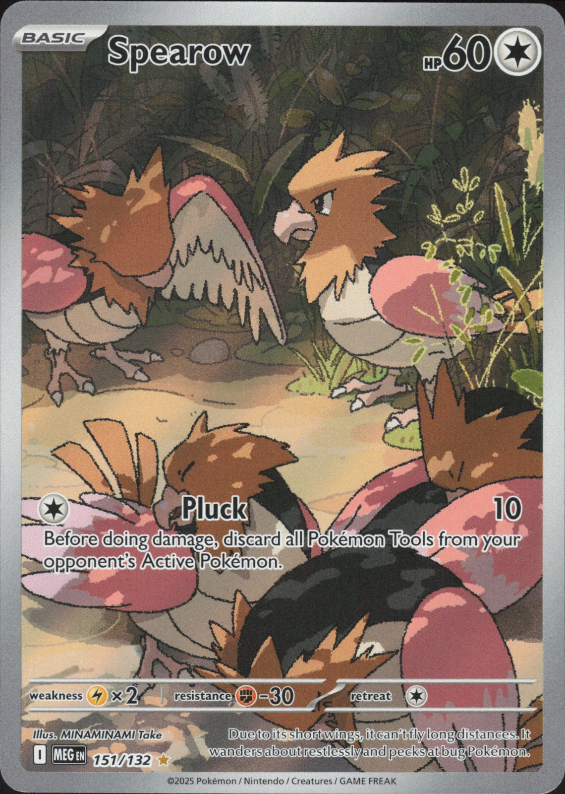 Spearow Holo Illustration Rare ME01: Mega Evolution 151/132 NM
