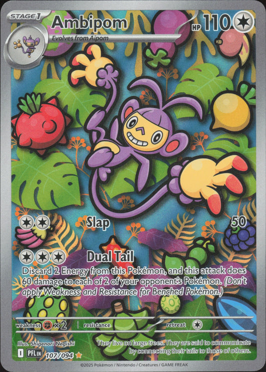 Ambipom Holo Illustration Rare ME02: Phantasmal Flames 107/094 NM