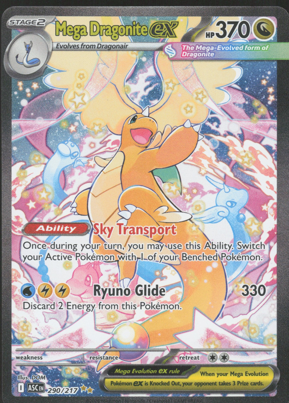 Mega Dragonite ex Holo Special Illustration Rare ME: Ascended Heroes 290/217 NM