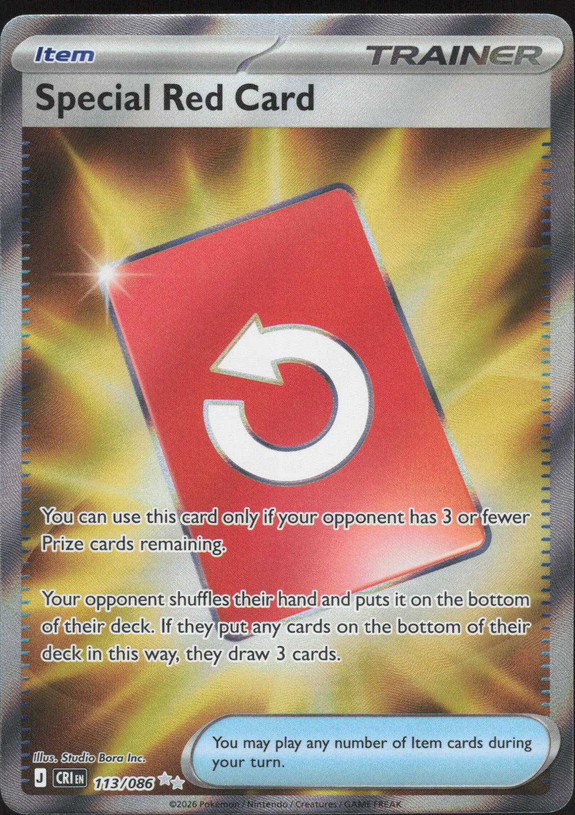 Special Red Card Holo Ultra Rare ME04: Chaos Rising 113/086 NM