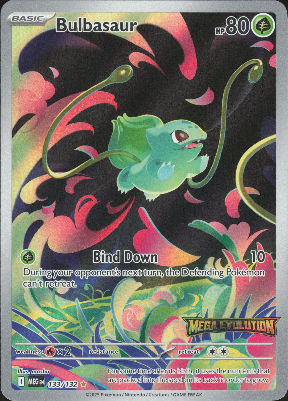 Bulbasaur - (Mega Evolution Stamped) Holo Illustration Rare Miscellaneous Cards & Products 133/132 NM