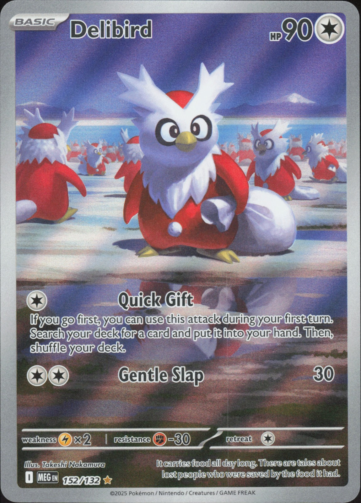 Delibird Holo Illustration Rare ME01: Mega Evolution 152/132 NM