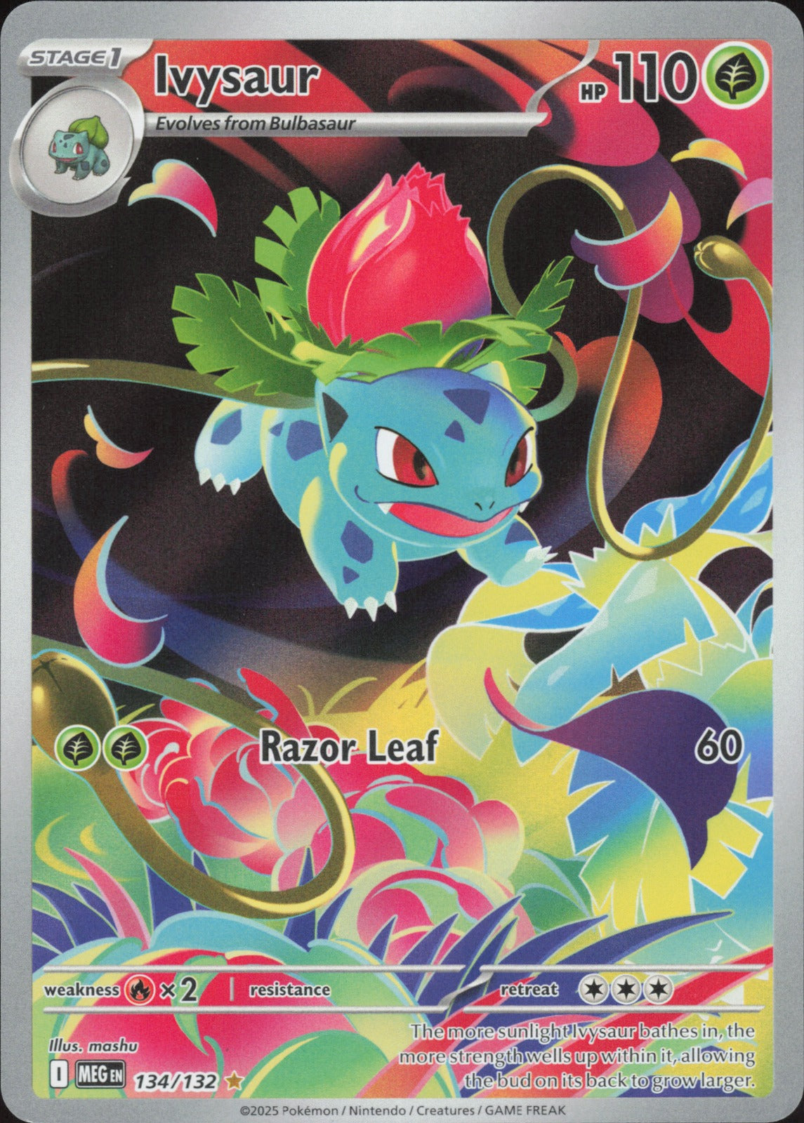 Ivysaur Holo Illustration Rare ME01: Mega Evolution 134/132 NM